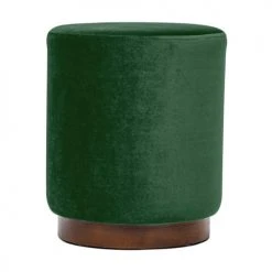 Nordlys Poufs Pouf En Velours Vert Et Base En Bois