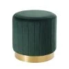 Maisons Du Monde Assises Pouf En Velours Vert Et Métal Doré