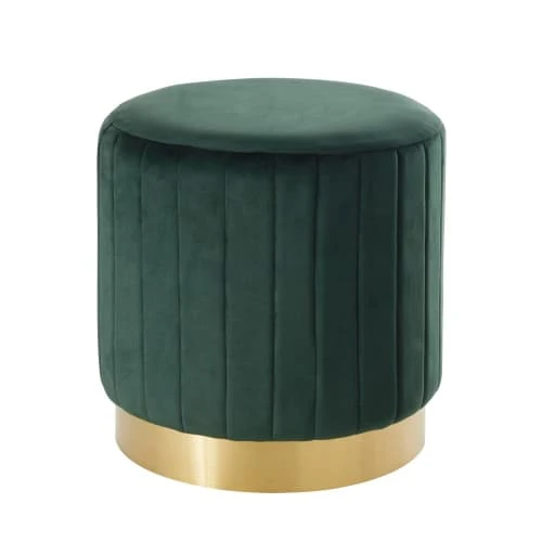 Pouf en velours vert et métal doré Maisons Du Monde Assises Pouf En Velours Vert Et Métal Doré -Fauteuils Shop pouf en velours vert et metal dore 1000 0 16 203745 1