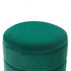 Beliani Poufs Pouf En Velours Vert Foncé Avec Rangement -Fauteuils Shop pouf en velours vert fonce avec rangement 3