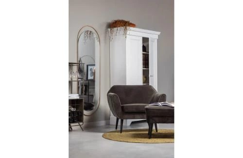 Pouf et repose-pieds en velours vert chaud Woood Poufs Pouf Et Repose-pieds En Velours Vert Chaud -Fauteuils Shop pouf et repose pieds en velours vert chaud 1