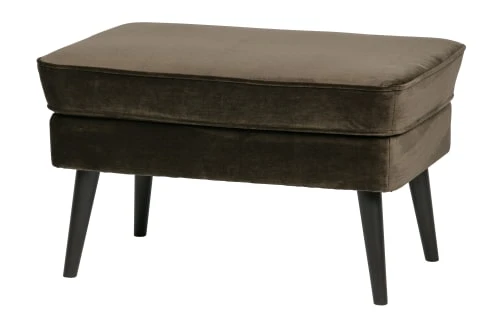 Pouf et repose-pieds en velours vert chaud Woood Poufs Pouf Et Repose-pieds En Velours Vert Chaud -Fauteuils Shop pouf et repose pieds en velours vert chaud 2