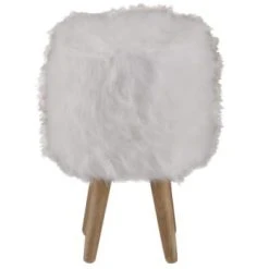 Grenier Alpin Poufs Pouf Fourrure Synthétique Blanche Et Hévéa 2 Grenier Alpin Poufs Pouf Fourrure Synthétique Blanche Et Hévéa -Fauteuils Shop pouf fourrure synthetique blanche et hevea 2