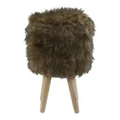 Grenier Alpin Poufs Pouf Fourrure Synthétique Blanche Et Hévéa 3 Grenier Alpin Poufs Pouf Fourrure Synthétique Blanche Et Hévéa -Fauteuils Shop pouf fourrure synthetique marron et hevea
