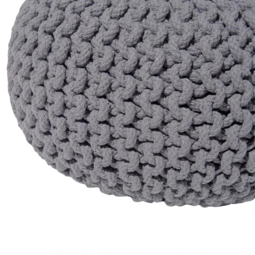 Pouf gris foncé 40 x 25 cm Beliani Poufs Pouf Gris Foncé 40 X 25 Cm -Fauteuils Shop pouf gris fonce 40 x 25 cm 3