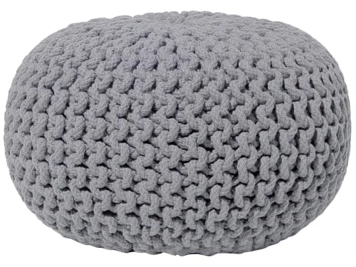 Pouf gris foncé 40 x 25 cm Beliani Poufs Pouf Gris Foncé 40 X 25 Cm -Fauteuils Shop pouf gris fonce 40 x 25 cm