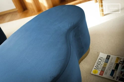 Pouf haricot deux places en velours bleu PIB Poufs Pouf Haricot Deux Places En Velours Bleu -Fauteuils Shop pouf haricot deux places en velours bleu 2