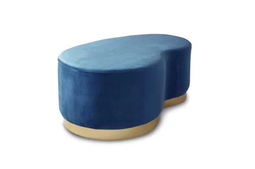 Pouf haricot deux places en velours bleu PIB Poufs Pouf Haricot Deux Places En Velours Bleu -Fauteuils Shop pouf haricot deux places en velours bleu