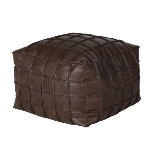 Pouf imitation cuir marron Maisons Du Monde Poufs Pouf Imitation Cuir Marron -Fauteuils Shop pouf imitation cuir marron 1000 7 39 222792 2