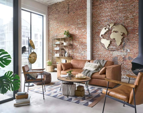 Pouf imitation cuir marron Maisons Du Monde Poufs Pouf Imitation Cuir Marron -Fauteuils Shop pouf imitation cuir marron 1000 7 39 222792 4