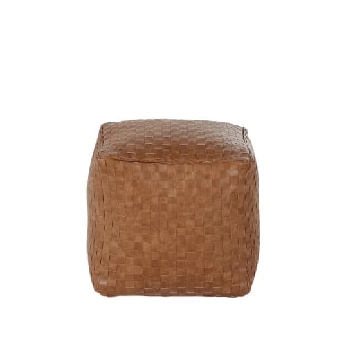 Pouf imitation cuir marron Maisons Du Monde Poufs Pouf Imitation Cuir Marron -Fauteuils Shop pouf imitation cuir marron 1000 9 0 222794 2
