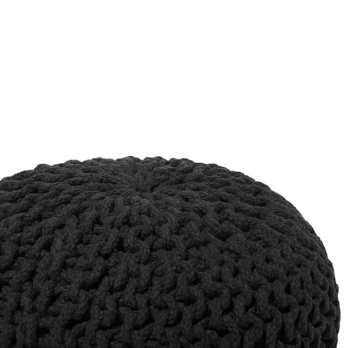 Pouf noir 40 x 25 cm Beliani Poufs Pouf Noir 40 X 25 Cm -Fauteuils Shop pouf noir 40 x 25 cm 2