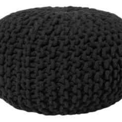 Beliani Poufs Pouf Noir 40 X 25 Cm