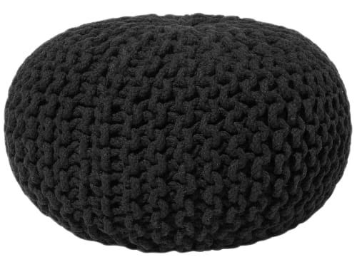 Pouf noir 40 x 25 cm Beliani Poufs Pouf Noir 40 X 25 Cm -Fauteuils Shop pouf noir 40 x 25 cm