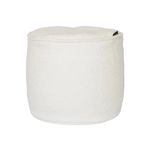 Pouf ottoman en bouclette blanc crème MX HOME Poufs Pouf Ottoman En Bouclette Blanc Crème -Fauteuils Shop pouf ottoman en bouclette blanc creme