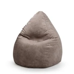 Sitting Point Poufs Pouf Poire Aspect Cuir Vielli Gris 70x110 -Fauteuils Shop pouf poire aspect cuir vielli taupe 70x110 1