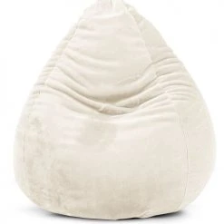 Sitting Point Poufs Pouf Poire XL D'intérieur Fourrure Douce Beige 70x110cm