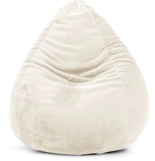 Pouf poire XL d'intérieur fourrure douce beige 70x110cm Sitting Point Poufs Pouf Poire XL D'intérieur Fourrure Douce Beige 70x110cm -Fauteuils Shop pouf poire xl d interieur fourrure douce beige