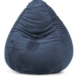 Sitting Point Poufs Pouf Poire XL D'intérieur Fourrure Douce Moutarde 70x110cm -Fauteuils Shop pouf poire xl d interieur fourrure douce bleu 70x110cm 1