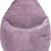Sitting Point Poufs Pouf Poire XL D'intérieur Velours Grosse Cote Mauve 70x110cm