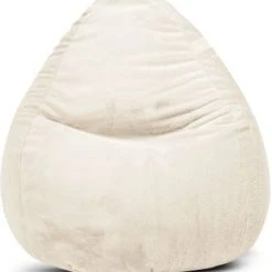 Sitting Point Poufs Pouf Poire XXL D'intérieur Fourrure Douce Gris Clair 80x130cm -Fauteuils Shop pouf poire xxl d interieur fourrure douce beige 80x130cm 2