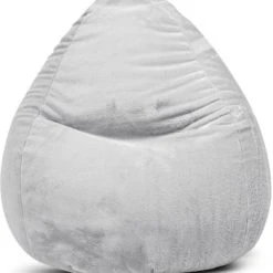 Sitting Point Poufs Pouf Poire XXL D'intérieur Fourrure Douce Gris Clair 80x130cm -Fauteuils Shop pouf poire xxl d interieur fourrure douce gris clair 80x130cm 3
