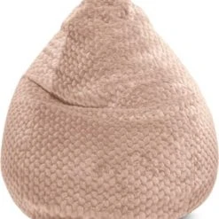 Sitting Point Poufs Pouf Poire XXL Fausse Fourrure Douce à Relief Taupe 80x130cm -Fauteuils Shop pouf poire xxl fausse fourrure douce a relief rose nude 80x130cm 2