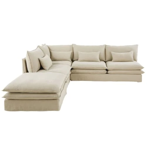 Pouf pour canapé modulable en lin Maisons Du Monde Assises Pouf Pour Canapé Modulable En Lin -Fauteuils Shop pouf pour canape modulable en lin 1000 6 1 187822 3