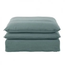 Maisons Du Monde Poufs Pouf Pour Canapé Modulable En Lin Bleu Céladon