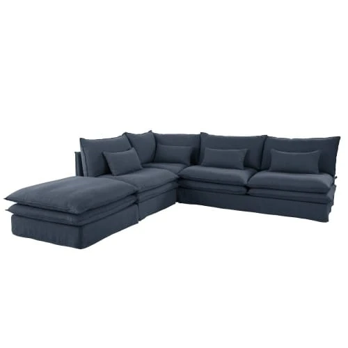 Pouf pour canapé modulable en lin bleu nuit Maisons Du Monde Poufs Pouf Pour Canapé Modulable En Lin Bleu Nuit -Fauteuils Shop pouf pour canape modulable en lin bleu nuit 1000 3 30 202201 2