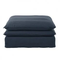 Maisons Du Monde Poufs Pouf Pour Canapé Modulable En Lin Bleu Nuit