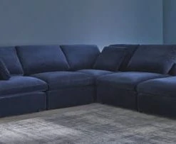 Maisons Du Monde Assises Pouf Pour Canapé Modulable En Velours Bleu Nuit -Fauteuils Shop pouf pour canape modulable en velours bleu nuit 1000 9 30 175551 8