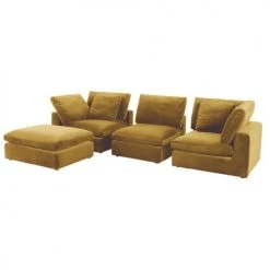 Maisons Du Monde Poufs Pouf Pour Canapé Modulable En Velours Jaune -Fauteuils Shop pouf pour canape modulable en velours jaune 1000 0 15 209525 2
