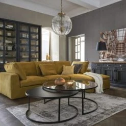 Maisons Du Monde Poufs Pouf Pour Canapé Modulable En Velours Jaune -Fauteuils Shop pouf pour canape modulable en velours jaune 1000 0 15 209525 6