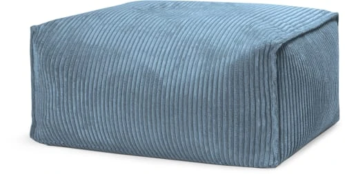 Pouf repose pied carré velours grosse cote bleu pétrole 55x65x35cm Sitting Point Poufs Pouf Repose Pied Carré Velours Grosse Cote Bleu Pétrole 55x65x35cm -Fauteuils Shop pouf repose pied carre velours grosse cote bleu petrole 55x65x35cm 1