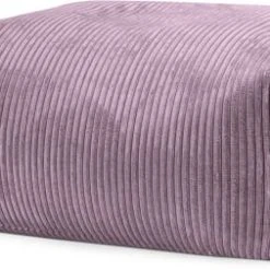 Sitting Point Poufs Pouf Repose Pied Carré Velours Grosse Cote Mauve 55x65x35cm