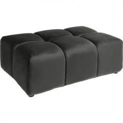 Kare Design Poufs Pouf Repose-pieds En Velours Gris -Fauteuils Shop pouf repose pieds en velours gris 4