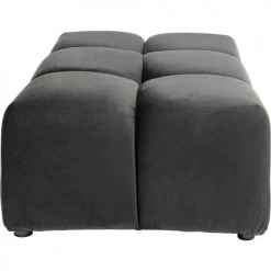 Kare Design Poufs Pouf Repose-pieds En Velours Gris -Fauteuils Shop pouf repose pieds en velours gris 5