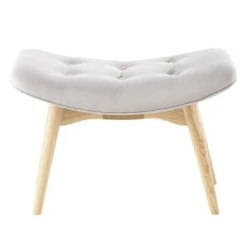 Maisons Du Monde Repose-pieds à Bouclettes Blanches Et Bouleau Massif -Fauteuils Shop pouf repose pieds style scandinave gris iceberg 1000 1 38 138823 5 1
