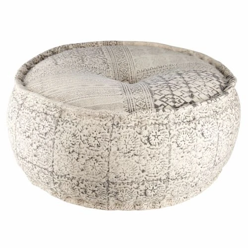 Pouf rond en coton imprimé Maisons Du Monde Poufs Pouf Rond En Coton Imprimé -Fauteuils Shop pouf rond en coton imprime 1000 3 32 165549 1