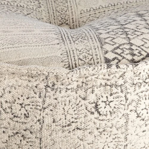 Pouf rond en coton imprimé Maisons Du Monde Poufs Pouf Rond En Coton Imprimé -Fauteuils Shop pouf rond en coton imprime 1000 3 32 165549 2