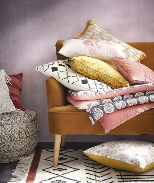 Pouf rond en coton imprimé Maisons Du Monde Poufs Pouf Rond En Coton Imprimé -Fauteuils Shop pouf rond en coton imprime 1000 3 32 165549 7