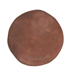 Rendez Vous Déco Poufs Pouf Rond En Cuir Camel -Fauteuils Shop pouf rond en cuir camel 5