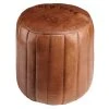 Maisons Du Monde Poufs Pouf Rond En Cuir Marron