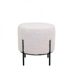 House Nordic Poufs Pouf Rond En Tissu Bouclette Et Métal D35,5cm Blanc 2 House Nordic Poufs Pouf Rond En Tissu Bouclette Et Métal D35,5cm Blanc -Fauteuils Shop pouf rond en tissu bouclette et metal d35 5cm blanc 2