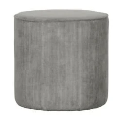 Woood Poufs Pouf Rond En Tissu Côtelé Gris -Fauteuils Shop pouf rond en tissu cotele gris 2