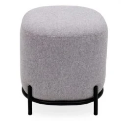 Meubles & Design Poufs Pouf Rond En Tissu Pieds Métal Gris -Fauteuils Shop pouf rond en tissu pieds metal gris 2