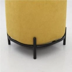 Meubles & Design Poufs Pouf Rond En Tissu Pieds Métal Jaune -Fauteuils Shop pouf rond en tissu pieds metal jaune 3