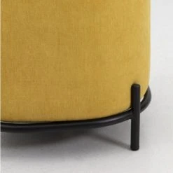 Meubles & Design Poufs Pouf Rond En Tissu Pieds Métal Jaune -Fauteuils Shop pouf rond en tissu pieds metal jaune 4