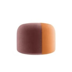 Potiron Paris Poufs Pouf Rond En Velours Bicolore Rouge -Fauteuils Shop pouf rond en velours bicolore ocre